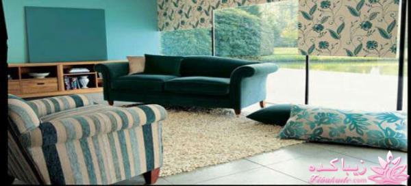 دکوراسیون قهوه ای و آبی روشن 